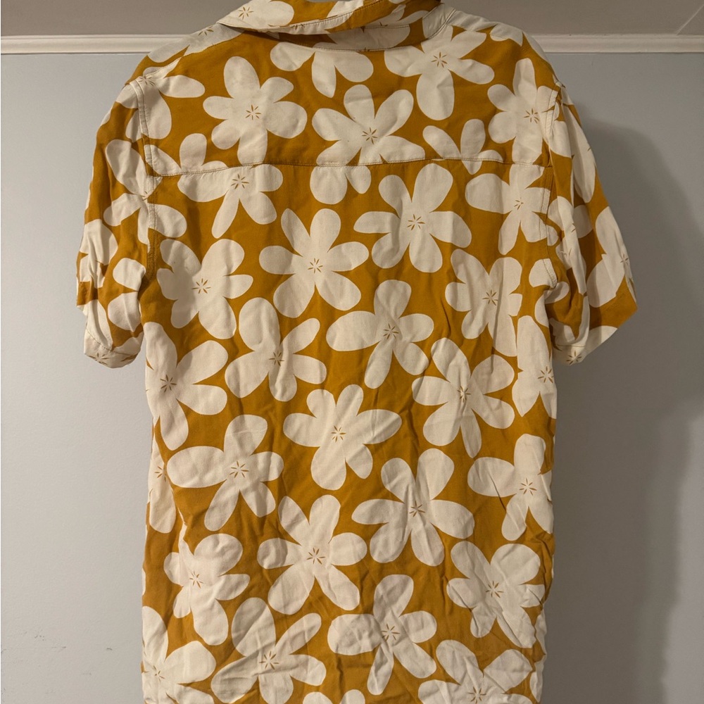 RSQ Yellow Floral Casual Button Down Shirt